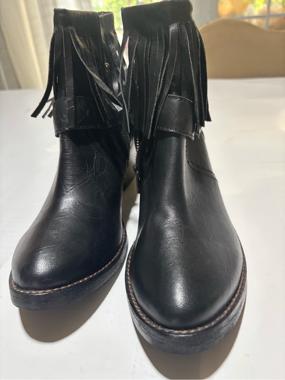 Free People Black Fringe Ankle Boots - Picture 9 of 11